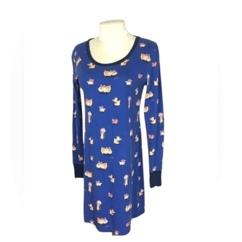 Munki munki dog pajamas nightgown size M blue pjs puppies dogs